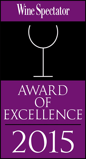 2015 award of excellence from wine spectator