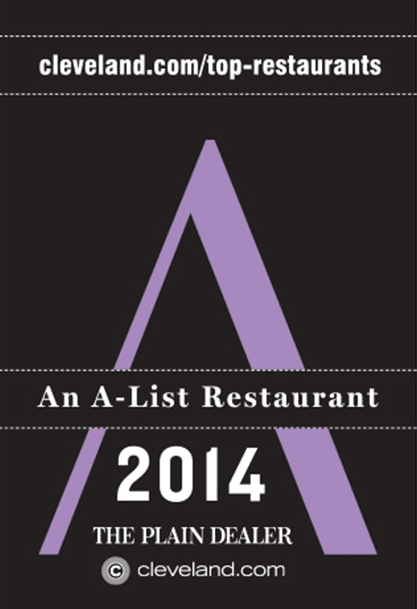 2014 a-list restaurant award